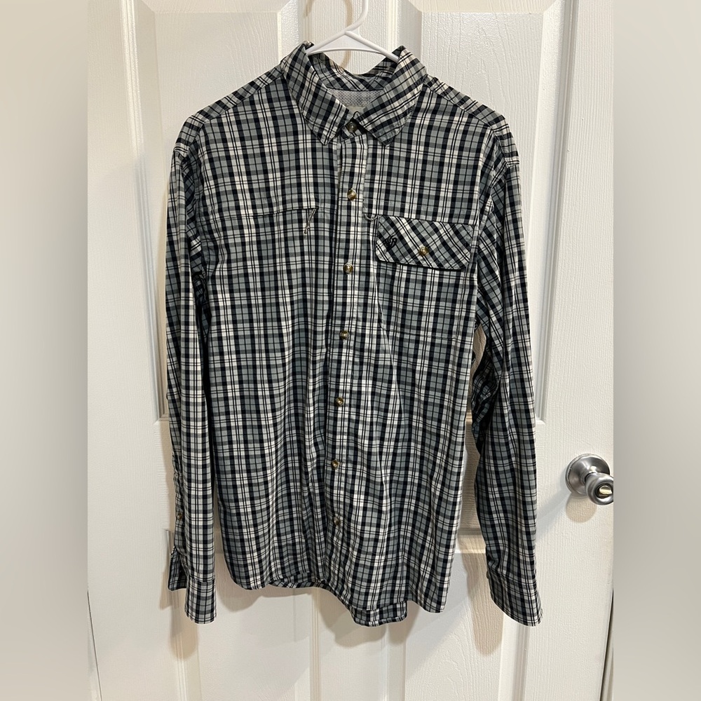 Duck Camp. Darker blue Long Sleeve Fishing Shirt